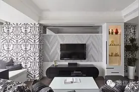 电视墙旁边有空余，该做些什么装饰？图片