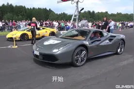 直线加速赛法拉利抢跑，最后却还是输给了兰博基尼图片