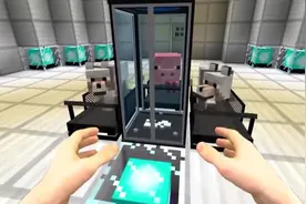 让狼和小猪在跑步机上比赛谁厉害？现实人在我的世界游戏里面玩视频封面