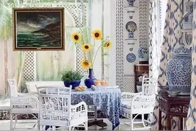 青花元素与家居碰撞，古典美刹那溢满居室图片