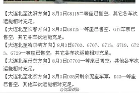 8月3日大连北站最新出行购票信息来了！图片