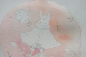 兔子涂鸦过程，从背景到主体 再到背景再到主体图片