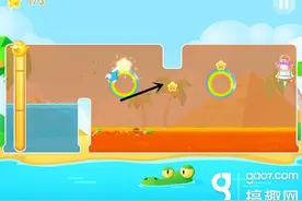 搞趣网：《小鱼飞飞》尖塔沙漠主题第98关三星金鱼通关攻略图片