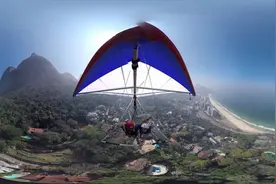 记者体验翼装极限飞行 空中感受别样里约图片