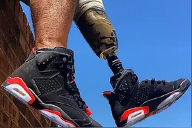 假肢穿AJ的美国老兵 值得敬仰，他的假肢值得穿上任何一双鞋！图片