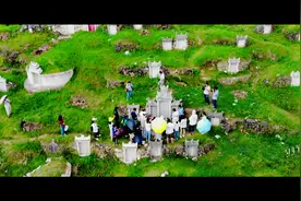 航拍贵州岑巩县马家寨 倾国倾城一代美艳妖孽陈圆圆墓