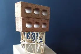 利用大量牙签所搭建出来的框架，它居然能够承受得住这种重量图片