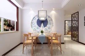 不古板够活力的中式风格！青花瓷做的背景墙，也是没谁了图片