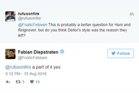 Febiven在接受外媒采访时公开解释FNC换帅图片