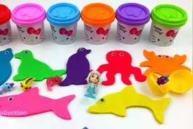 亲子早教益智玩具，培乐多彩泥球模具制作海洋动物玩具模型！视频封面