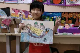 宝宝画的美人鱼 有点像妖怪有没有？图片