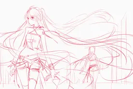 初音绘画过程！图片