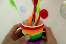 好妈妈：亲子手工制作彩虹盆栽 早教益智游戏 创意手工制作图片