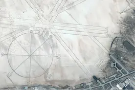 国产卫星拍摄美军空军基地发现神秘巨型罗盘图片