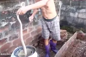 胆小者慎看！我已经吓尿了，养蛇的人很享受被咬出血的感觉吗？视频封面