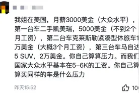 收入与支出不成正比，国内买车3、5年，国外买车跟玩似的？图片