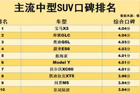 买中型SUV需慎重！最新口碑排名TOP20，Model Y第6，唐DM探岳上榜图片