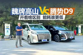 魏牌高山对比腾势D9动态篇，能耗谁更低，开着坐着啥区别