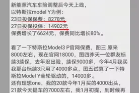 特斯拉保费一年2万？车主：省下的油费都买保险了，太“坑爹”了图片