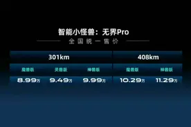 奇瑞新能源无界Pro上市！提供两种续航里程，售价8.99万元起图片