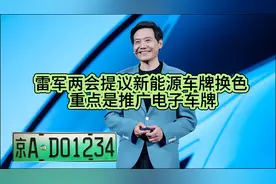 雷军两会提议新能源车牌换色 重点是推广电子车牌视频封面