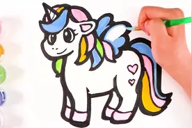 趣味幼儿手工绘画启蒙：教你画梦幻独角兽，幼儿成长必看的视频