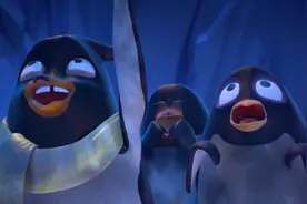 企鹅被困在冰洞中，想要路过的豆豆救他们，但豆豆不明白什么意思