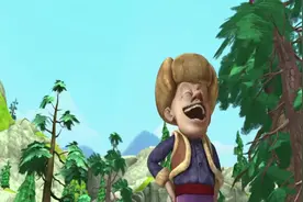 熊出没：光头强被熊大抓住绑在树上挠痒痒，强哥难受得惨叫！