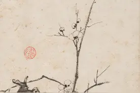一位僧人的梅花，可能是参禅的缘故，其作品极为简练，很有禅意图片