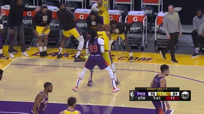 詹姆斯现场一对一背身单打教学图片