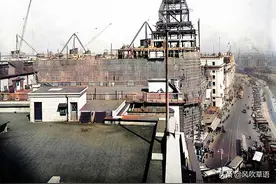 上海旧影：1928年，正在建造中的沙逊大厦（和平饭店）图片