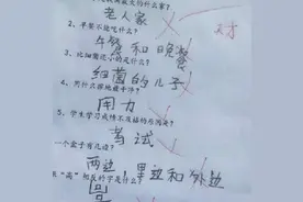 小学生“倒数第一”试卷走红网络，老师边改边笑：这到底谁教的？图片