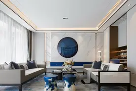 看了他的275㎡别墅，才懂何为轻奢感，满屋的湛蓝之调，太高级图片