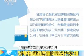 甘肃交通厅发通报对考勒隧道质量问题进行处理：这些单位浮出水面视频封面