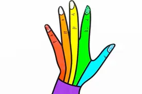 如何画五彩的手指简笔画儿歌