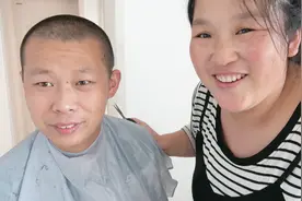 源子：我要成为理发师啦，看我给老张理的头型，哈哈有个性吧