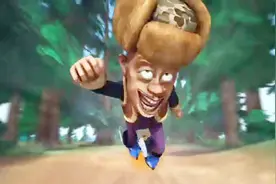 熊出没：光头强穿上火箭靴变身超人，打败熊大只需1秒钟