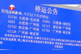 受台风山竹影响 合肥9趟动车停运 旅客可免费退票改签