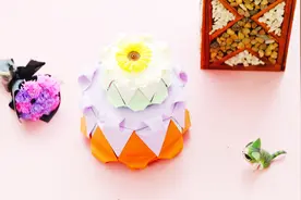 漂亮的折纸生日蛋糕，步骤并不难，送朋友很有心意！