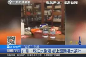 台风“山竹”的锅！广州：珠江水倒灌，街上漂满茶叶成“茶海”视频封面