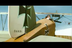 空中骑士红男爵，霍芬驾驶红色战机，飞跃敌军领空扔下花环