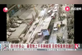 四川康定市折多山突降暴雪！致上千车辆被困 目前恢复单边通行视频封面