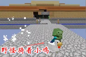 我的世界联机空岛生存19：呆萌的小野怪骑着一只小鸡，来到我身边