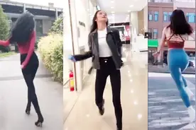 抖音上最嚣张BGM，小姐姐走出六亲不认的步伐，走路带风太霸气！