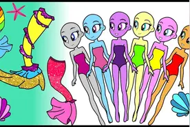 过家家玩具：公主纸模画画小马宝莉珍奇美人鱼