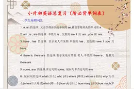 小升初英语总复习资料！附必背单词表，吃透掌握重点中学随便上图片