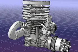 mk-2单缸发动机模型3D图纸 IGS格式图片