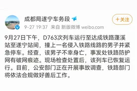 男子侵入铁路线路被撞身亡！成都铁路局通报：事发处铁路防护网有破网痕迹图片