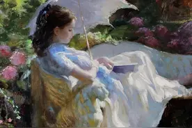 一组西欧画家 Volegov的女性人物油画作品欣赏图片