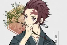 和服风的《鬼灭》主角团，善逸手持樱花独自美丽，猪头笑得像坏蛋图片